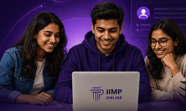 Students collaborating through the IIMP student portal